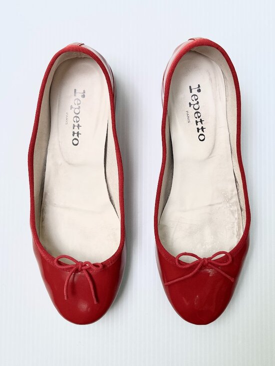 Repetto Shoes - Repetto Red Leather Ballet Flats